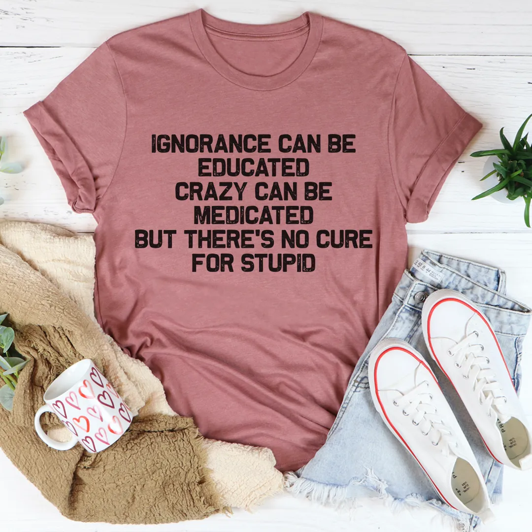 Graphic T-Shirts No Cure For Stupid Tee