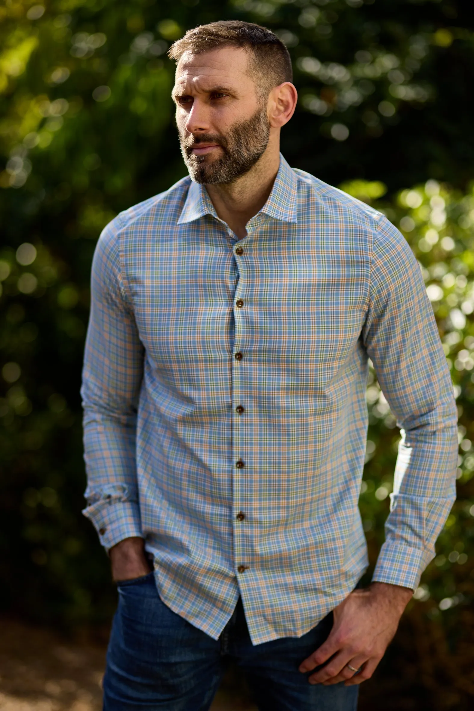 Gun Hill Mens Discovery Check Shirt - Beige