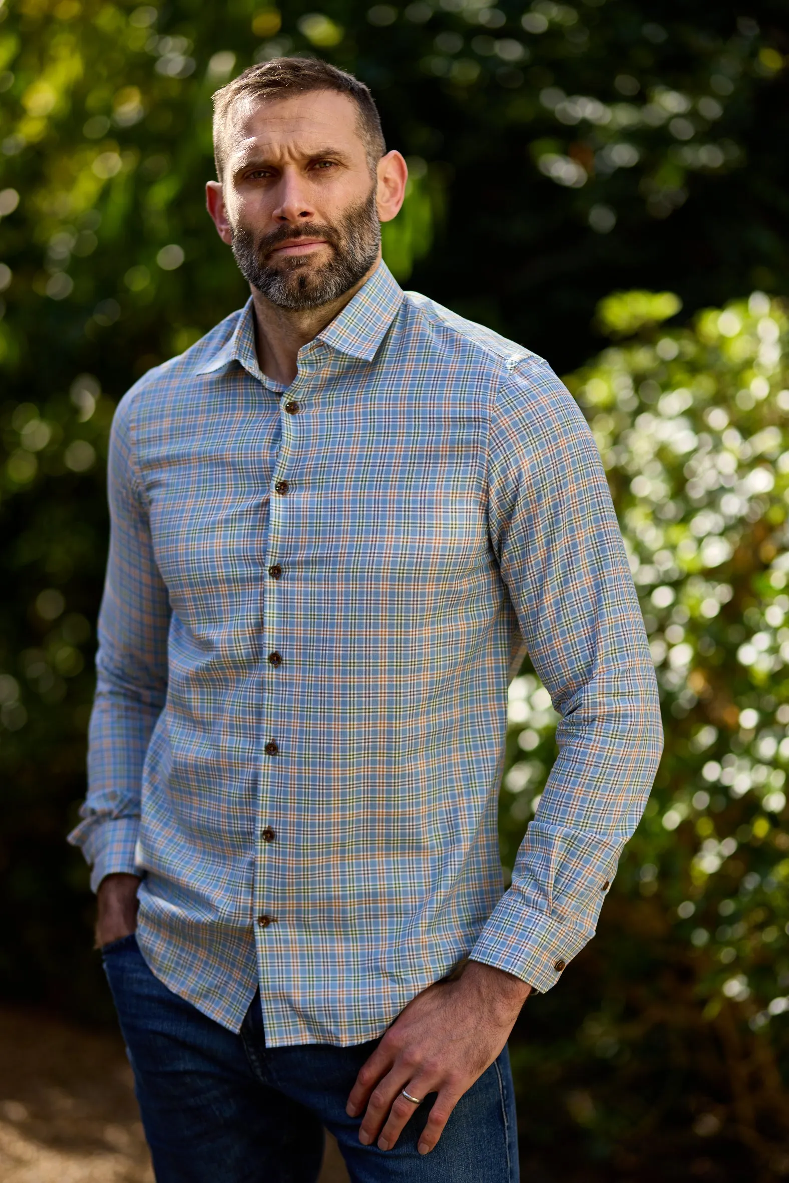 Gun Hill Mens Discovery Check Shirt - Beige