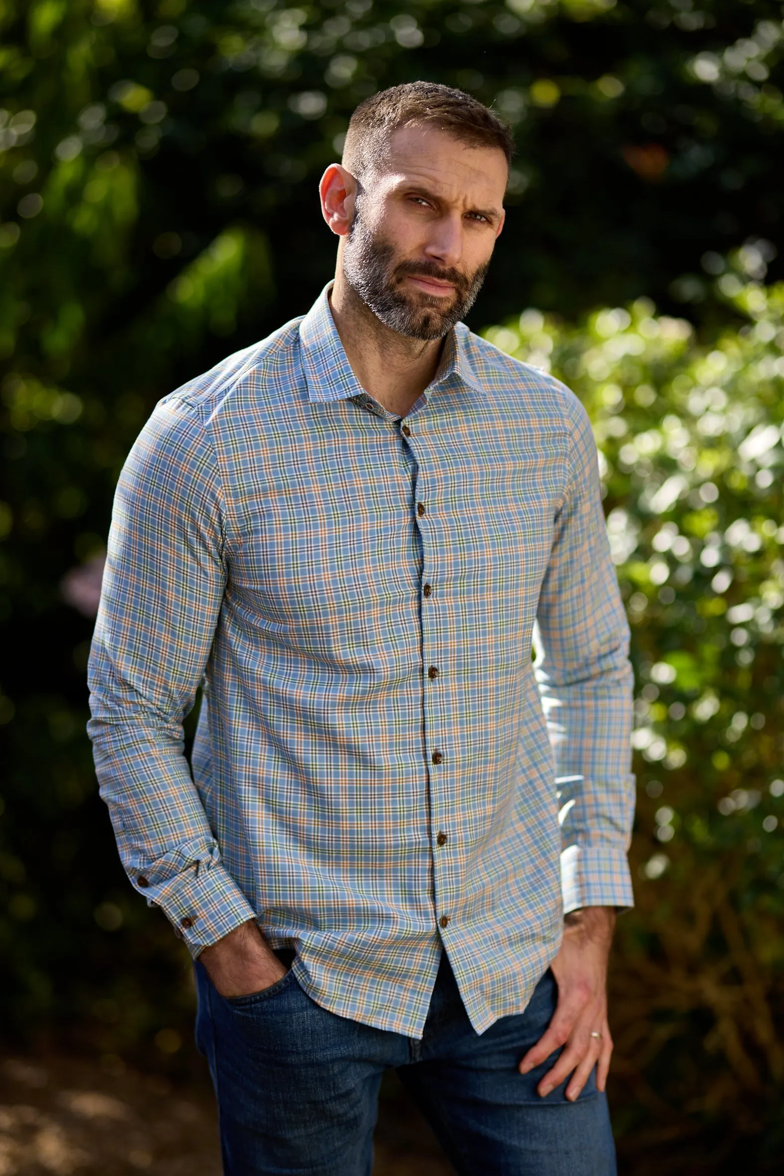 Gun Hill Mens Discovery Check Shirt - Beige