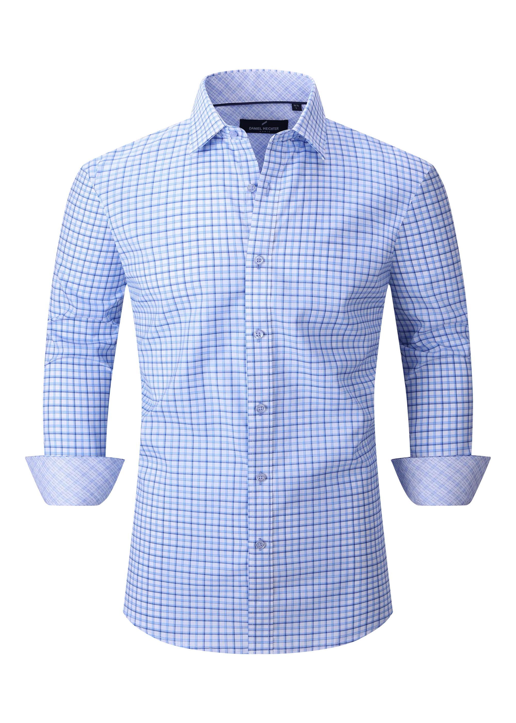 Hechter Paris Gingham Slim Fit Dress Shirt