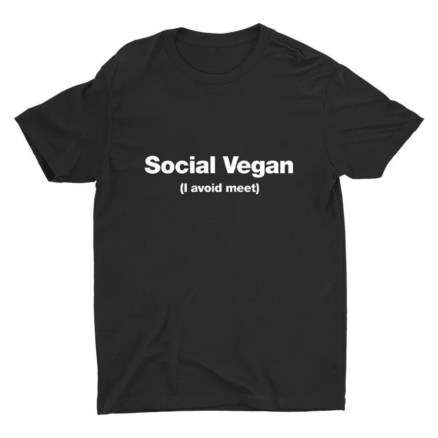 I avoid"meet" printed T-shirt