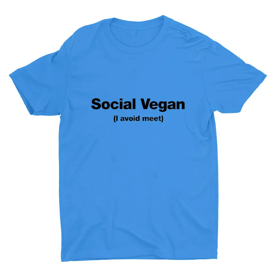 I avoid"meet" printed T-shirt