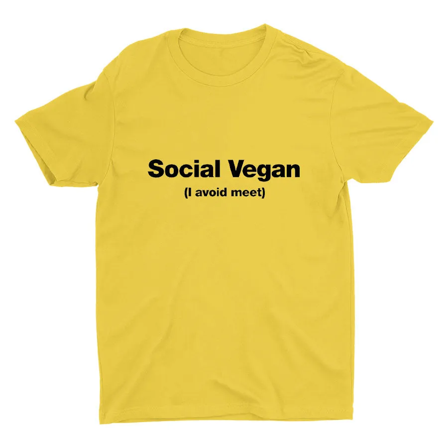 I avoid"meet" printed T-shirt