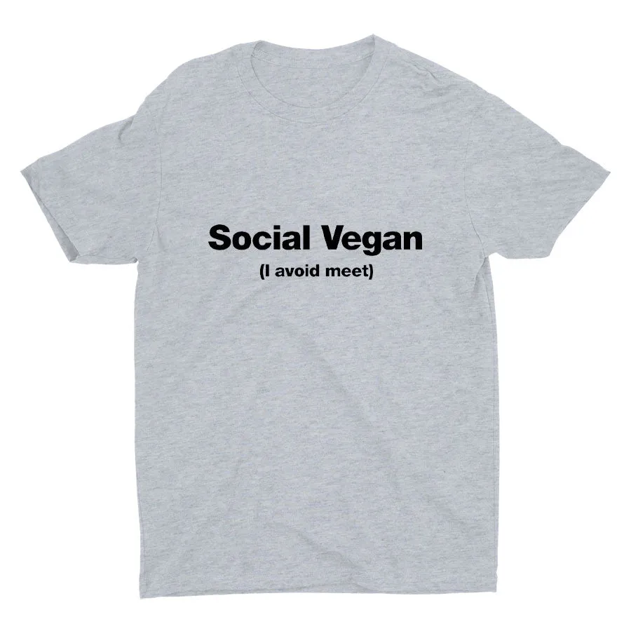 I avoid"meet" printed T-shirt