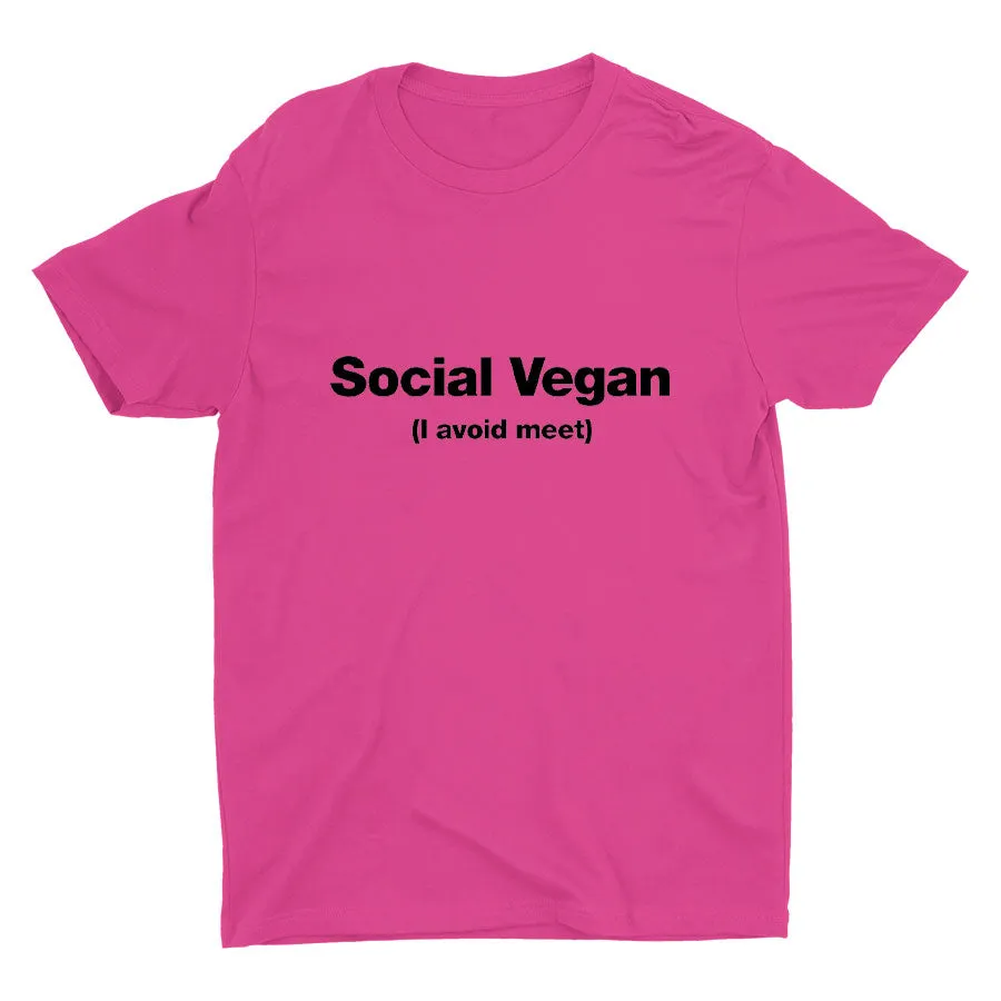 I avoid"meet" printed T-shirt