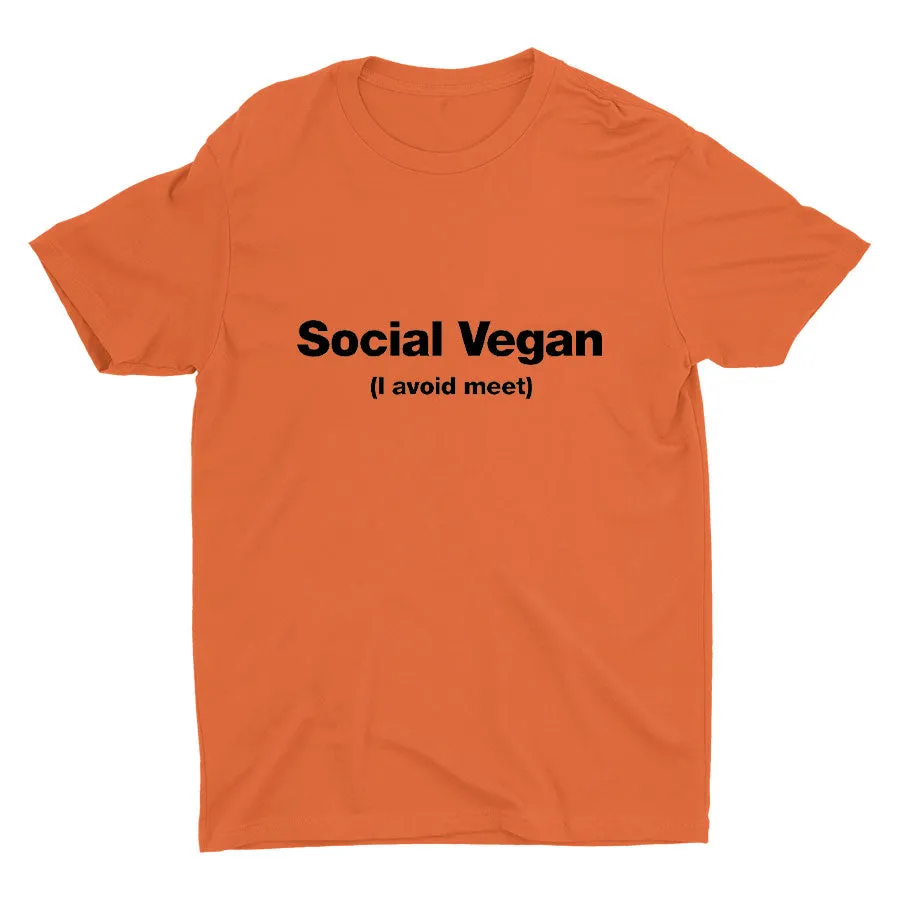 I avoid"meet" printed T-shirt