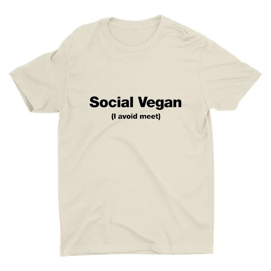 I avoid"meet" printed T-shirt