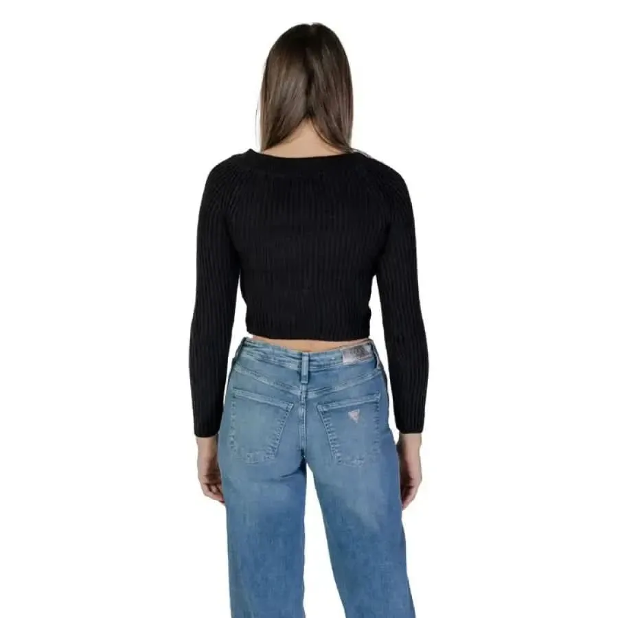 Jacqueline De Yong Black Round Neck Sweater for Women