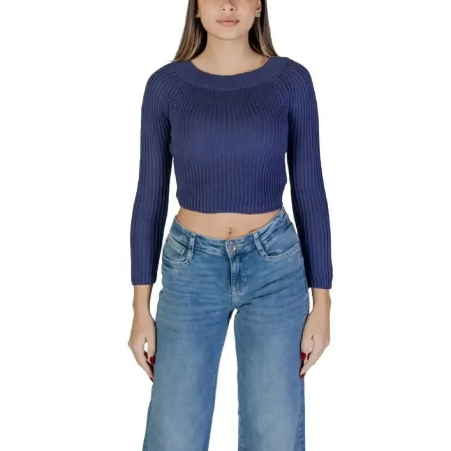 Jacqueline De Yong Black Round Neck Sweater for Women