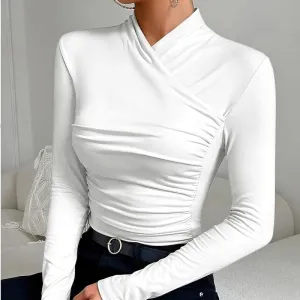 JANE - Timeless Cross-Neck Elegance Top