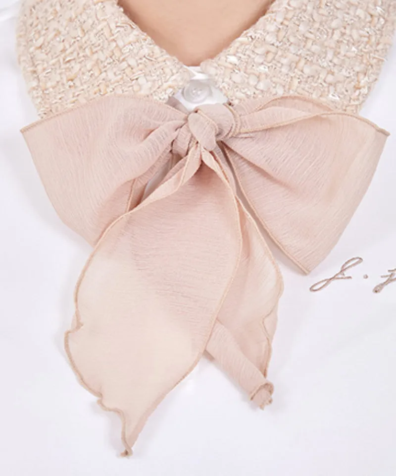 J.Jane Tweed Scarf T-shirt - Beige