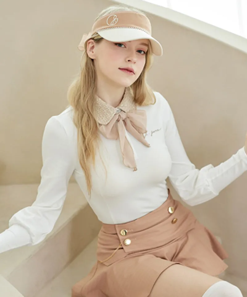 J.Jane Tweed Scarf T-shirt - Beige