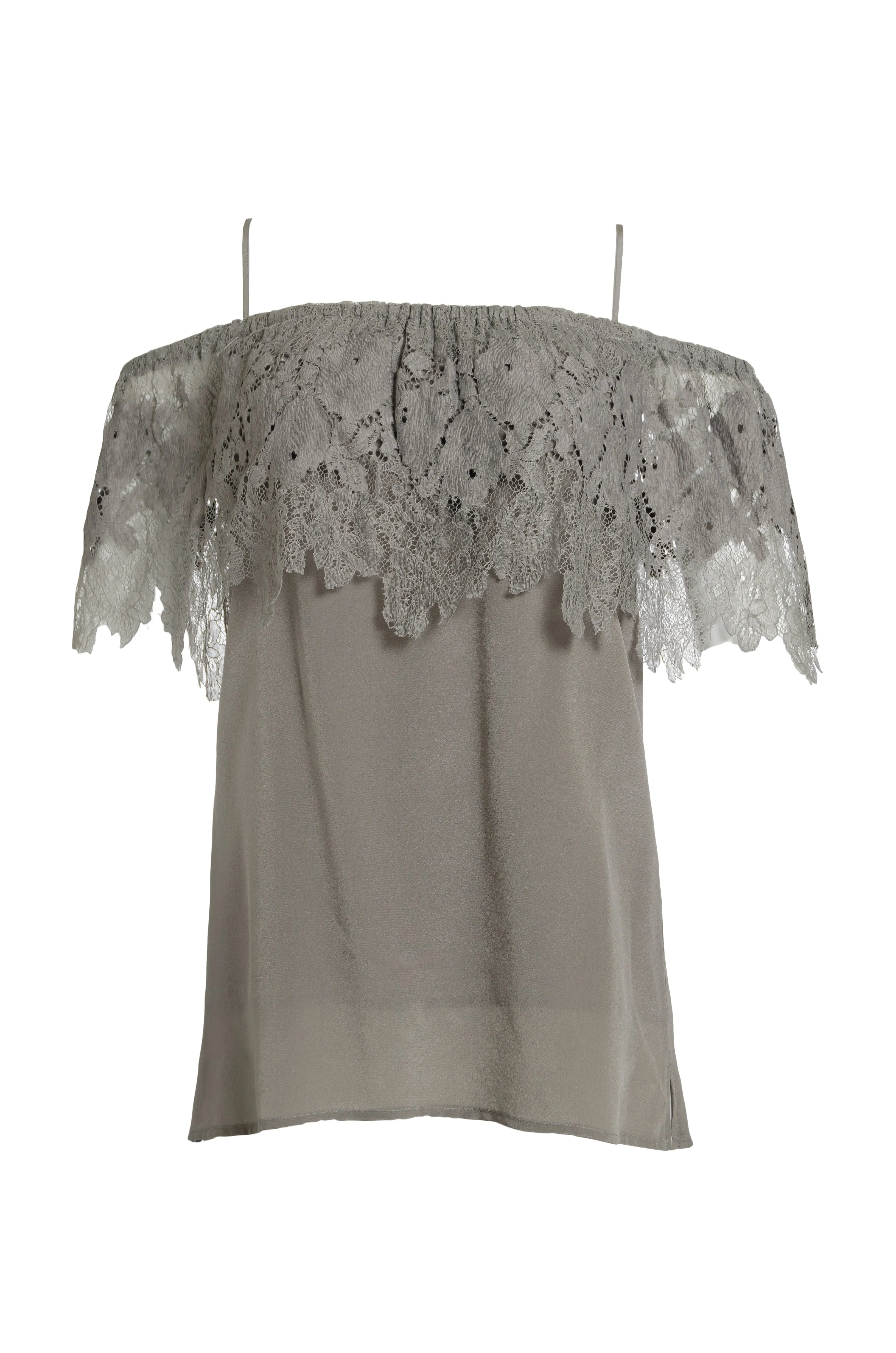 Julia Lace Silk Off The Shoulder Top