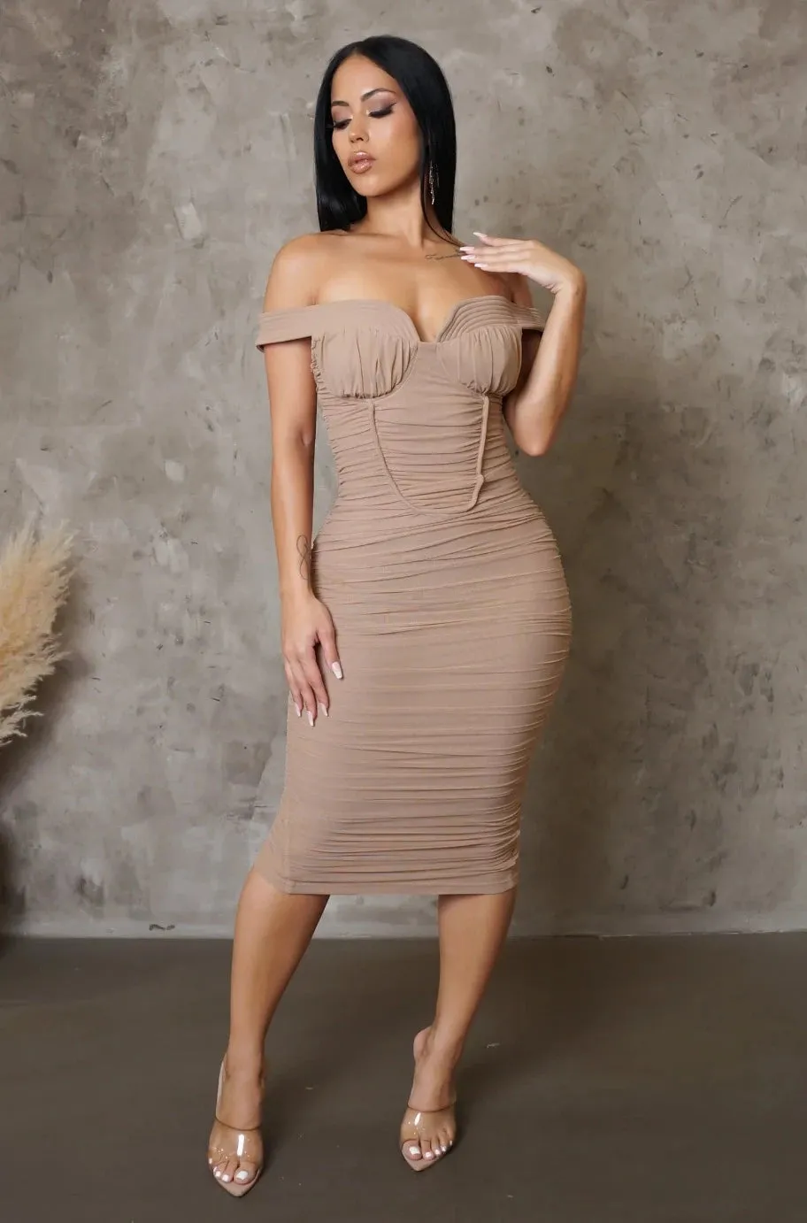 Kelsie Off the Shoulder White Dress