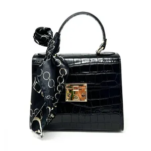 Kevin's Ladies Leather Hand Bag with Silk Scarf