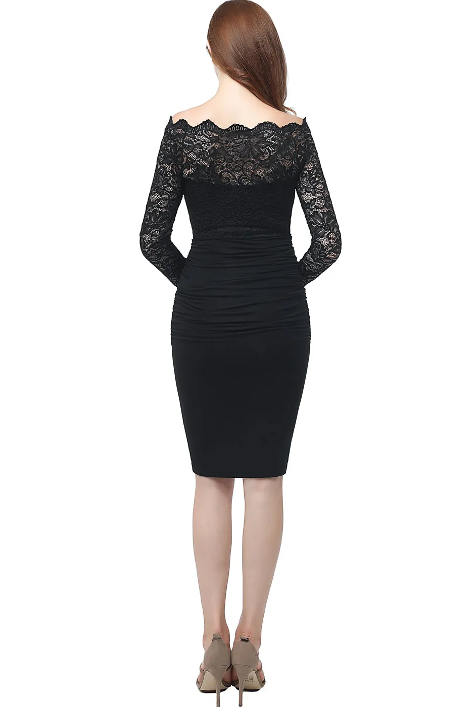 Kimi   Kai Maternity "Hannah" Off-the-Shoulder Midi Dress