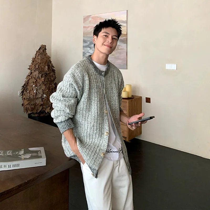 Knitwear Round Neck Cardigan Sweater