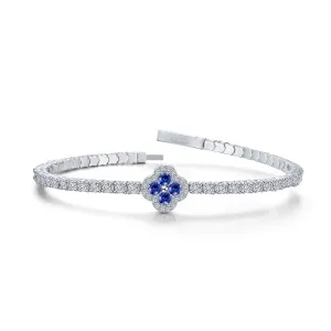 Lafonn Simulated Diamond & Sapphire Clover Flexible Tennis Bracelet B0199CSP68
