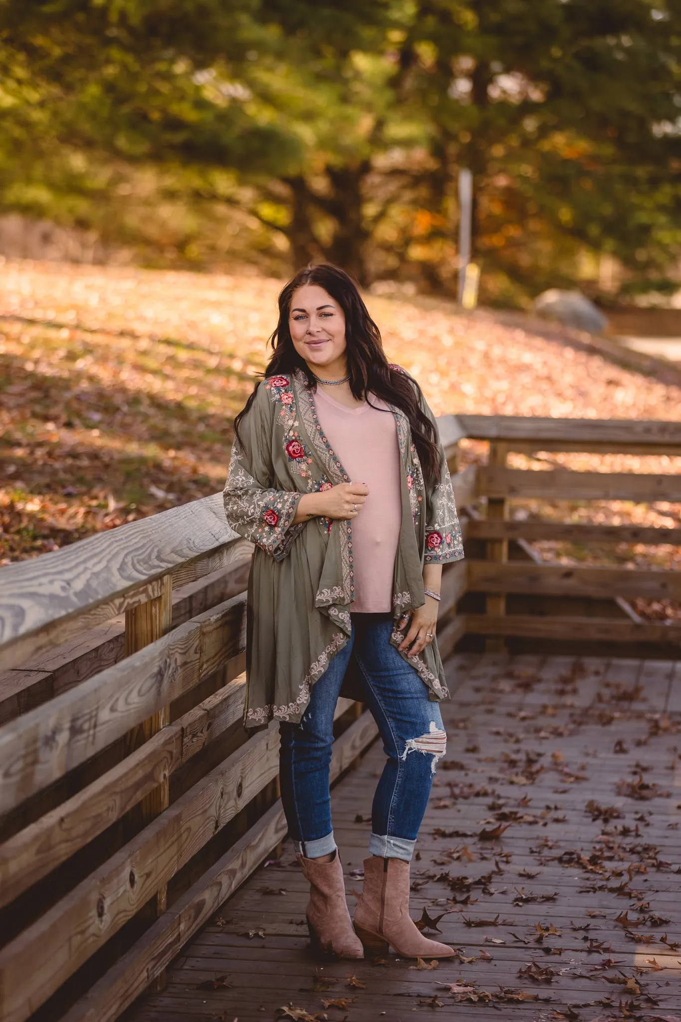 Latte Bamboo Fabric V Neck T-Shirt