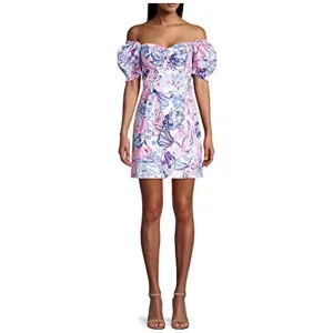 LILLY PULITZER Keisha Off The Shoulder Stretch Dress Prosecco Pink Size 6