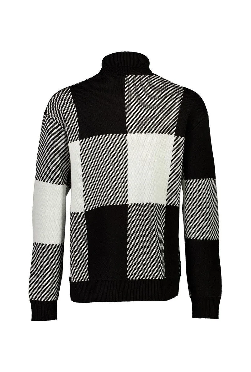 LINDBERGH CHECKED ROLL NECK KNITWEAR