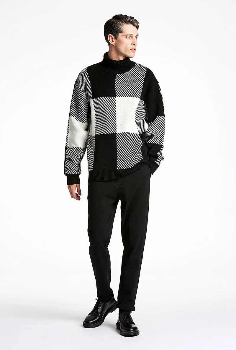 LINDBERGH CHECKED ROLL NECK KNITWEAR