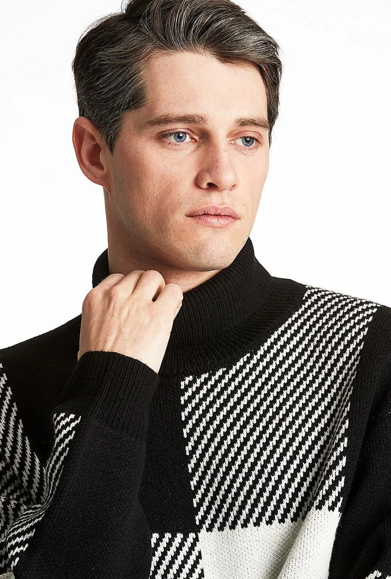 LINDBERGH CHECKED ROLL NECK KNITWEAR