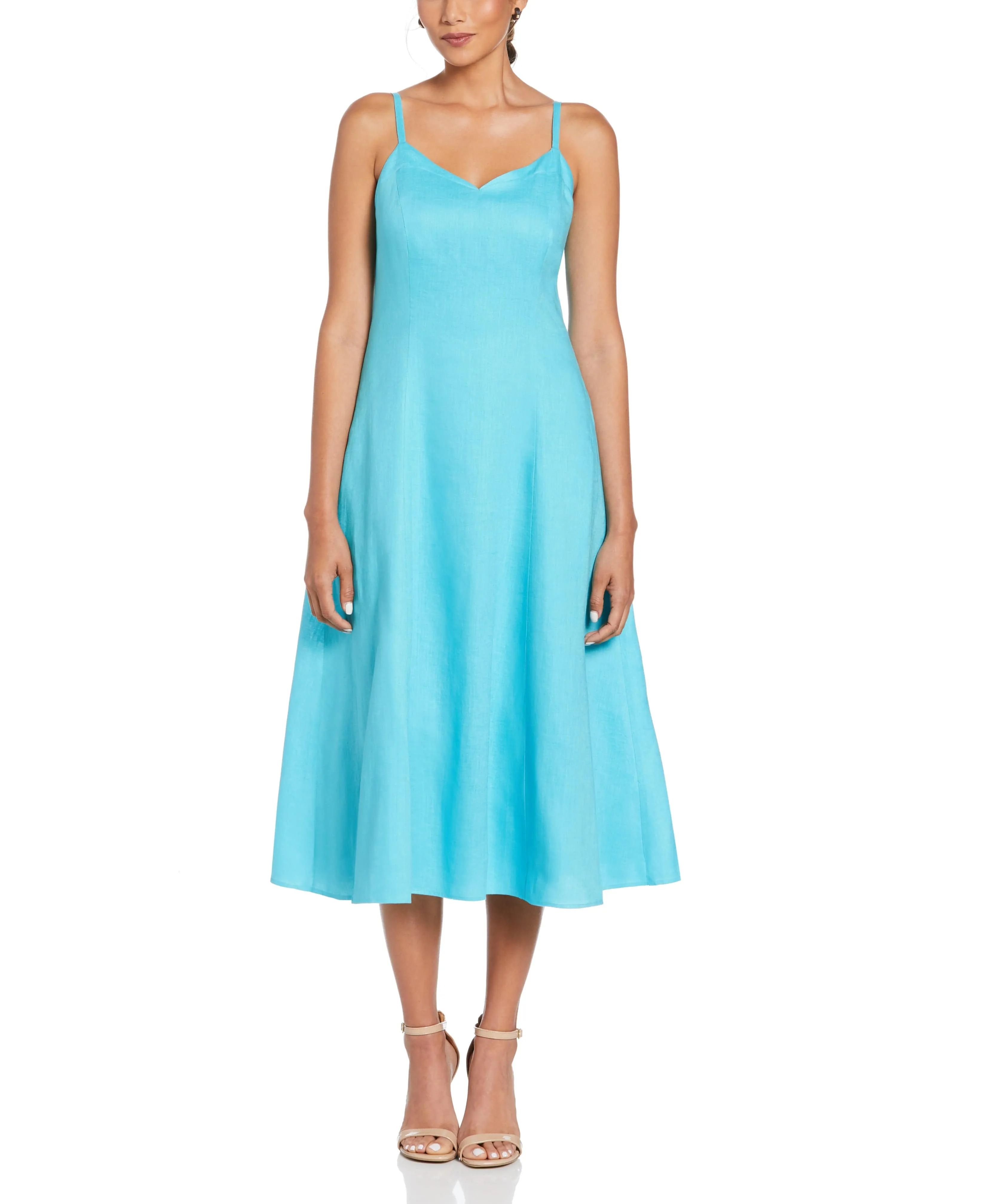 Linen Thin Strap Midi Dress