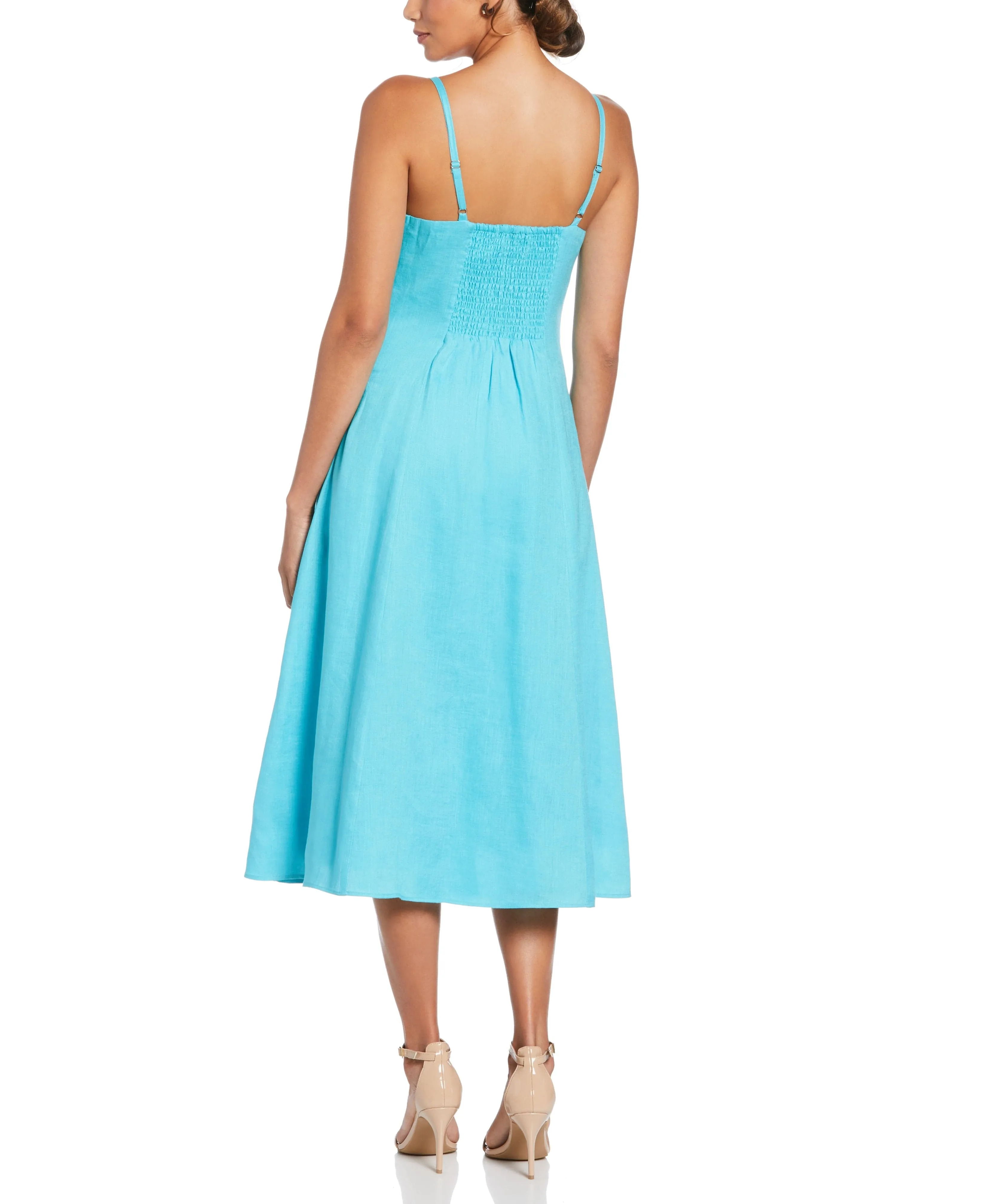 Linen Thin Strap Midi Dress
