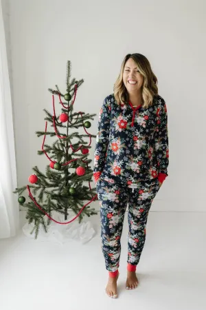 Little Sleepies Poinsettia Floral Women's Bamboo 2pc Pajama Set