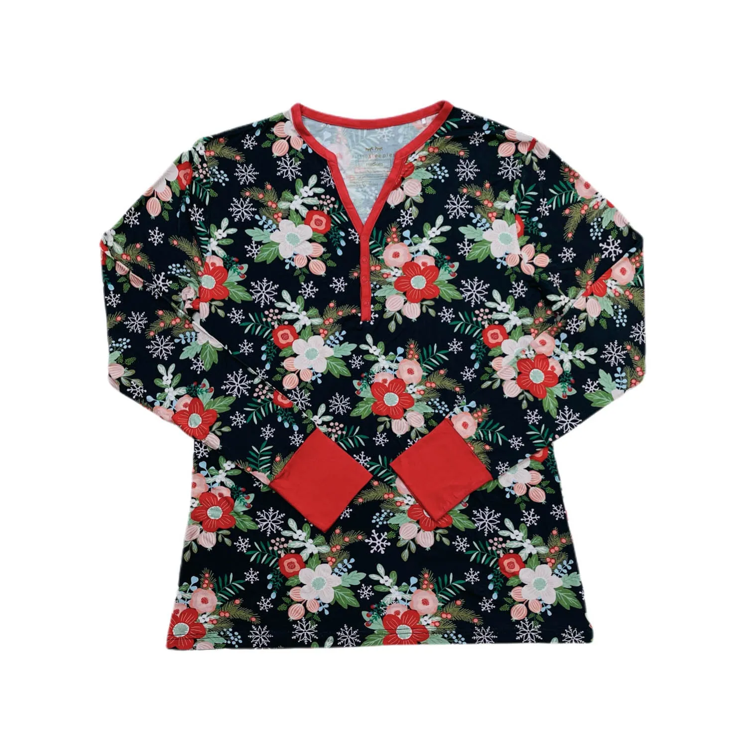 Little Sleepies Poinsettia Floral Women's Bamboo 2pc Pajama Set