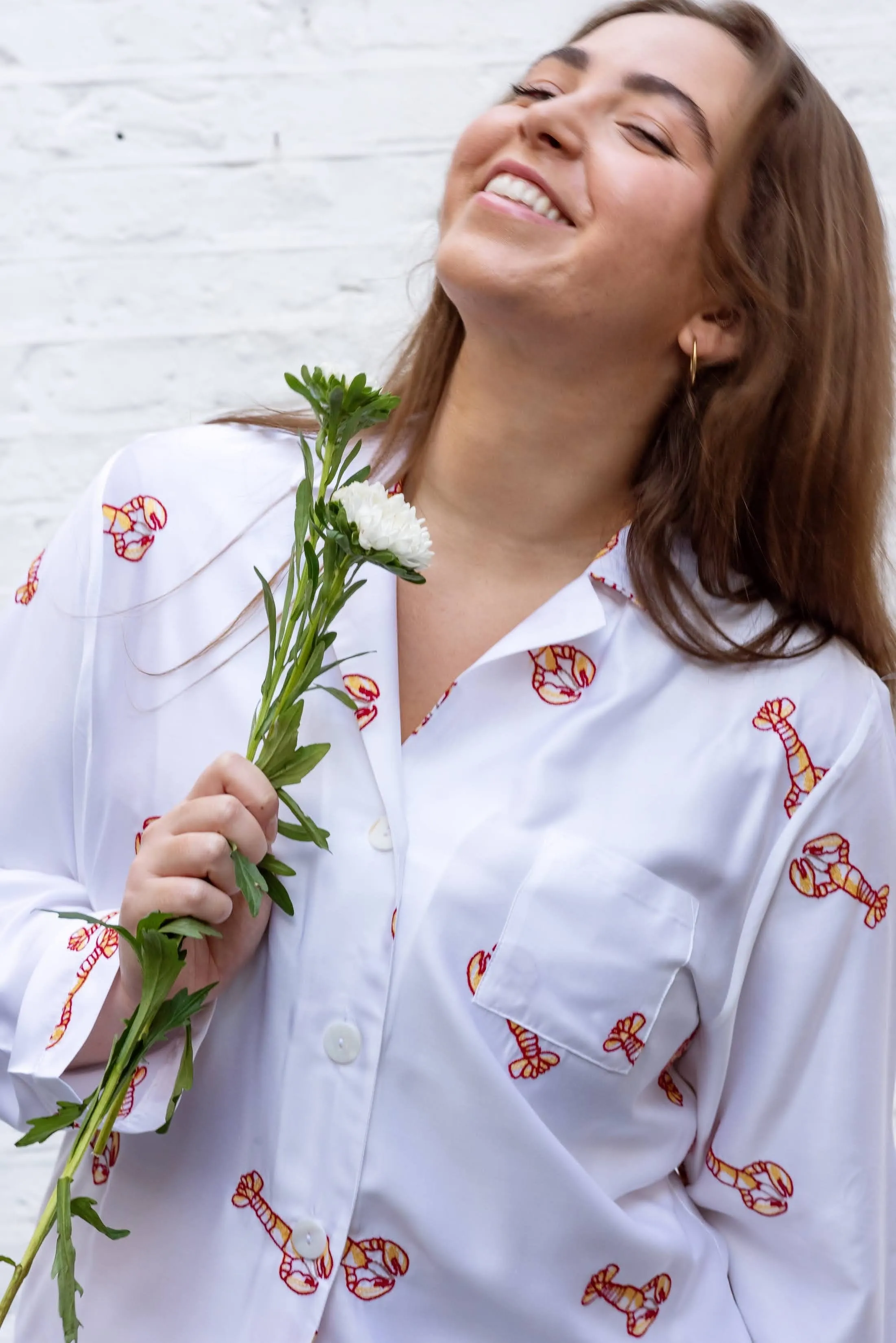 Lobster Edition Bamboo Vegan Silk Pyjama Set | Short
