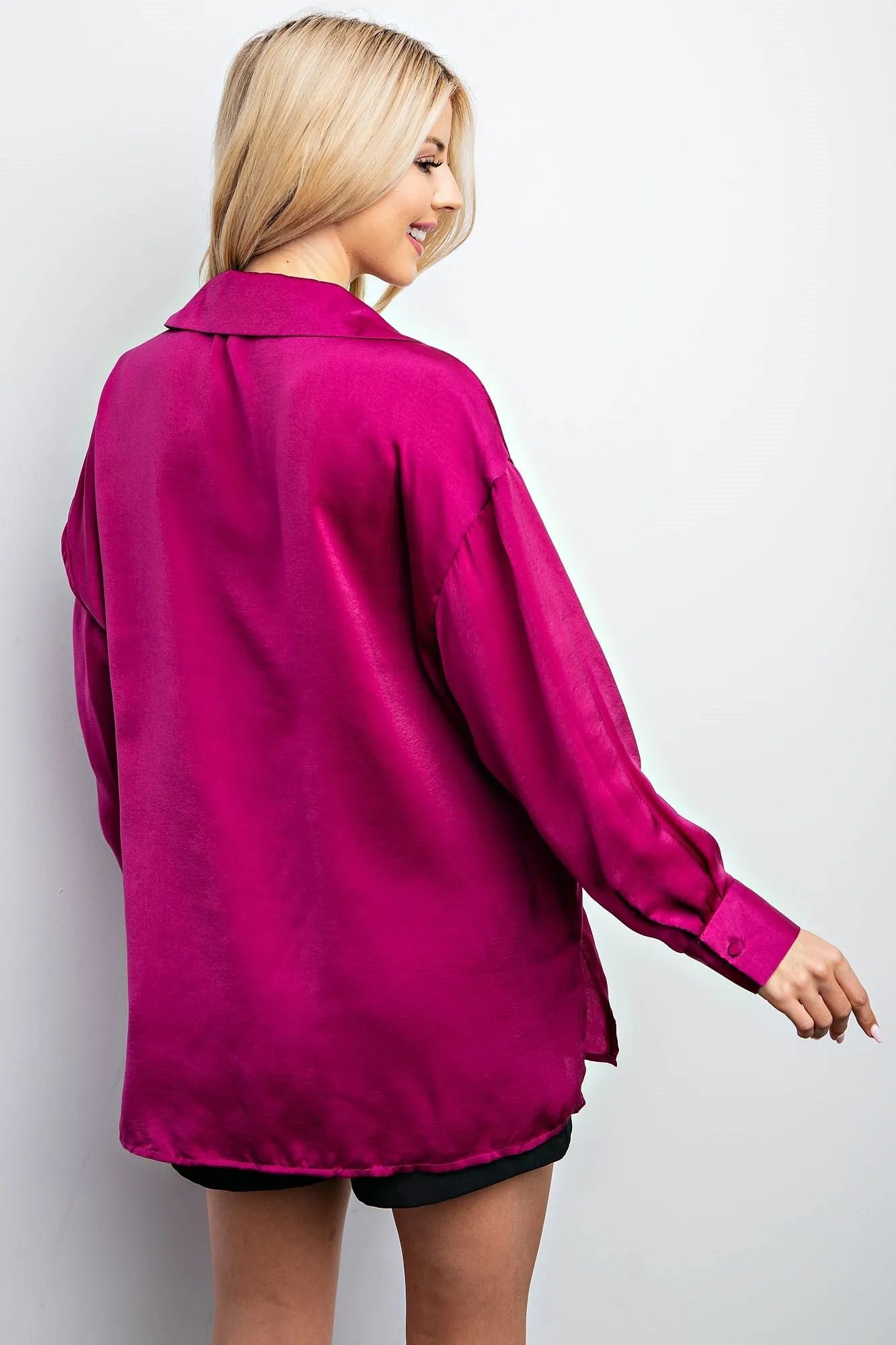 Long Sleeve Collared Blouse