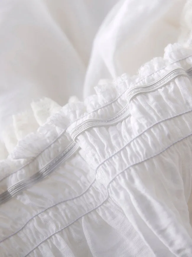 Long Sleeves Cotton Off Shoulder Peasant Tops Blouse Shirt