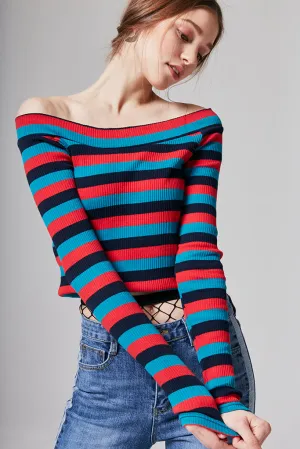 Lucy Ribbed Multistripe Top