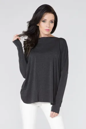 Luxurious Raw-Edge Knit Blouse
