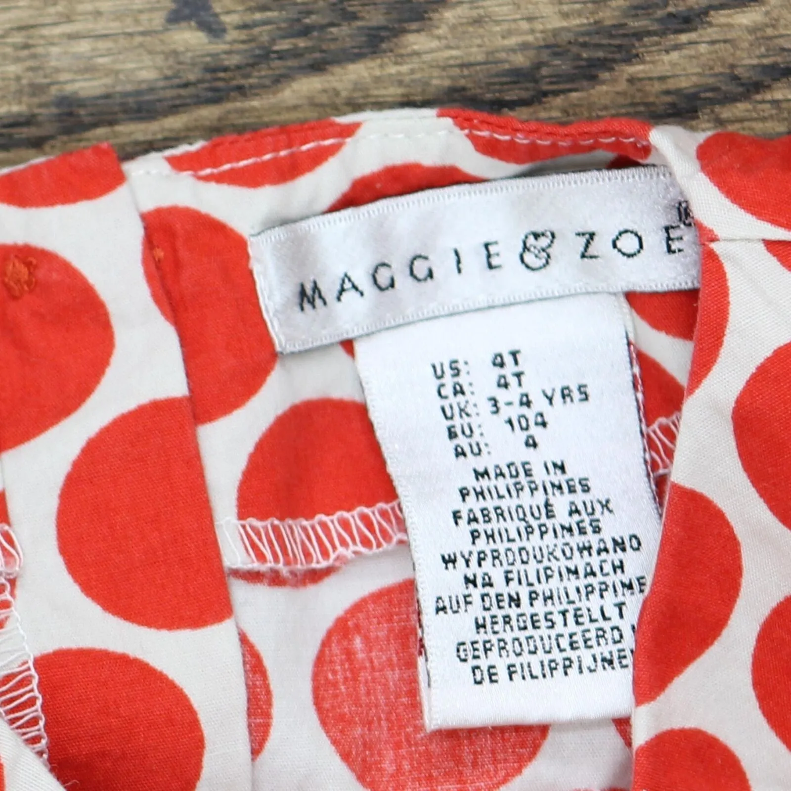 Maggie & Zoe Girls Toddler Peplum Babydoll Shirt Top Red / White Polka Dot 4T