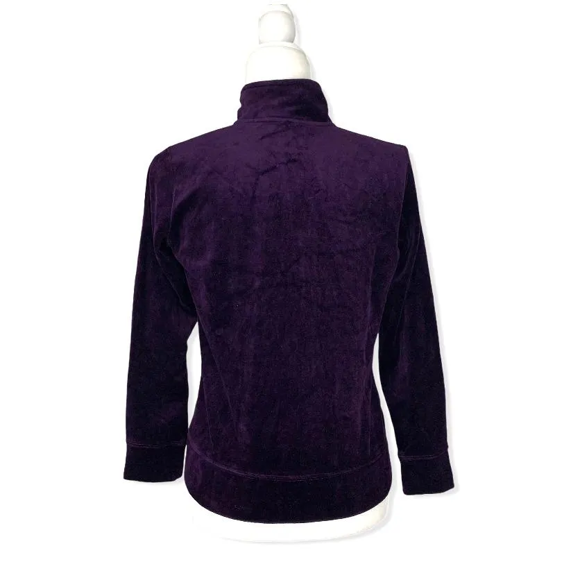 Marquis Purple Velour Full Zip Mock-Neck Petite Women's Jacket