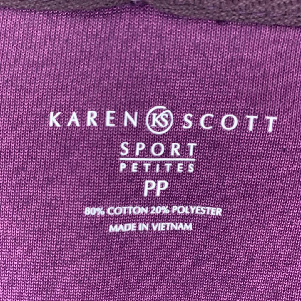 Marquis Purple Velour Full Zip Mock-Neck Petite Women's Jacket
