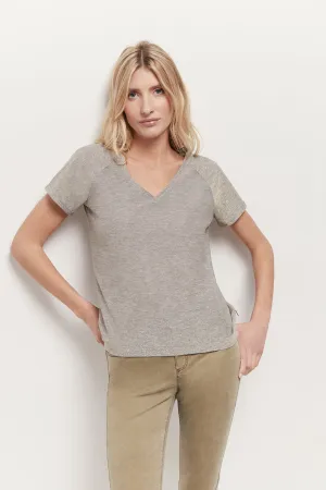 MELIA - T-shirt platine maille pailletée
