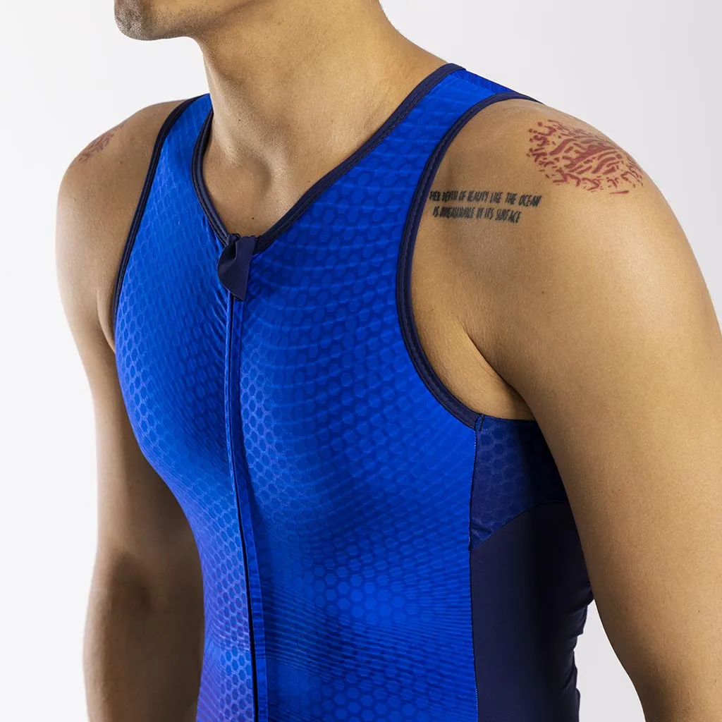 Men's Blue Motion Sleeveless Tri Suit