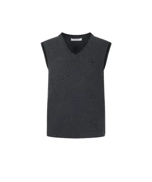 Monday Flow Logo Warm Knit Vest - Navy