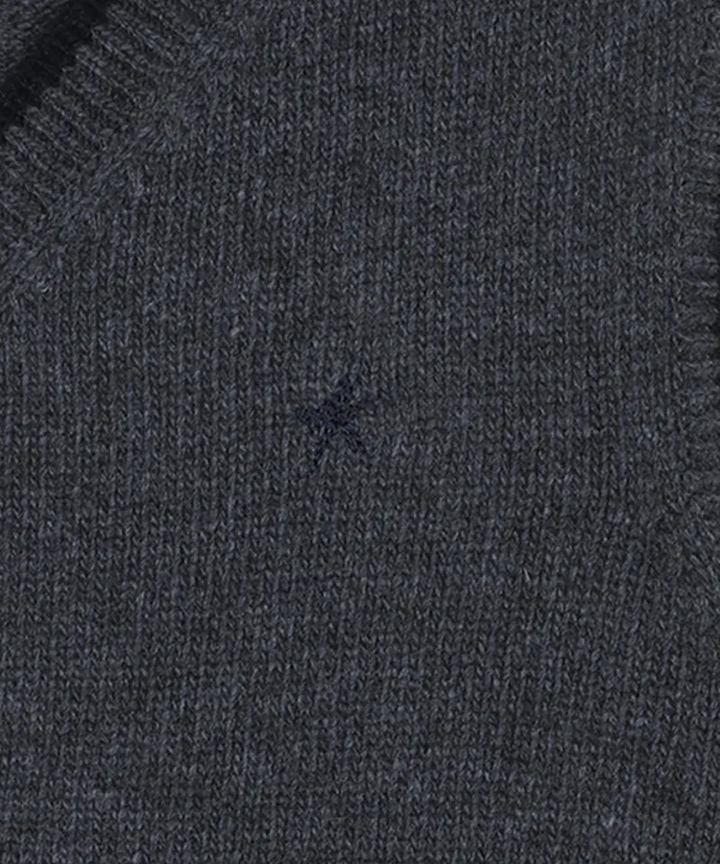 Monday Flow Logo Warm Knit Vest - Navy