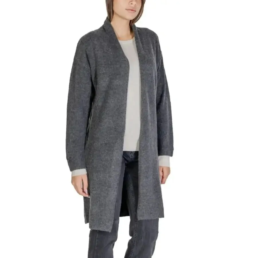 Morgan De Toi Women's Grey Knit Sweater for Fall Winter
