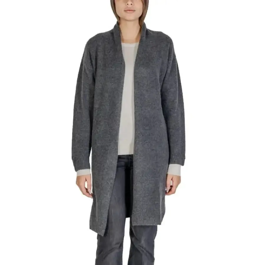 Morgan De Toi Women's Grey Knit Sweater for Fall Winter