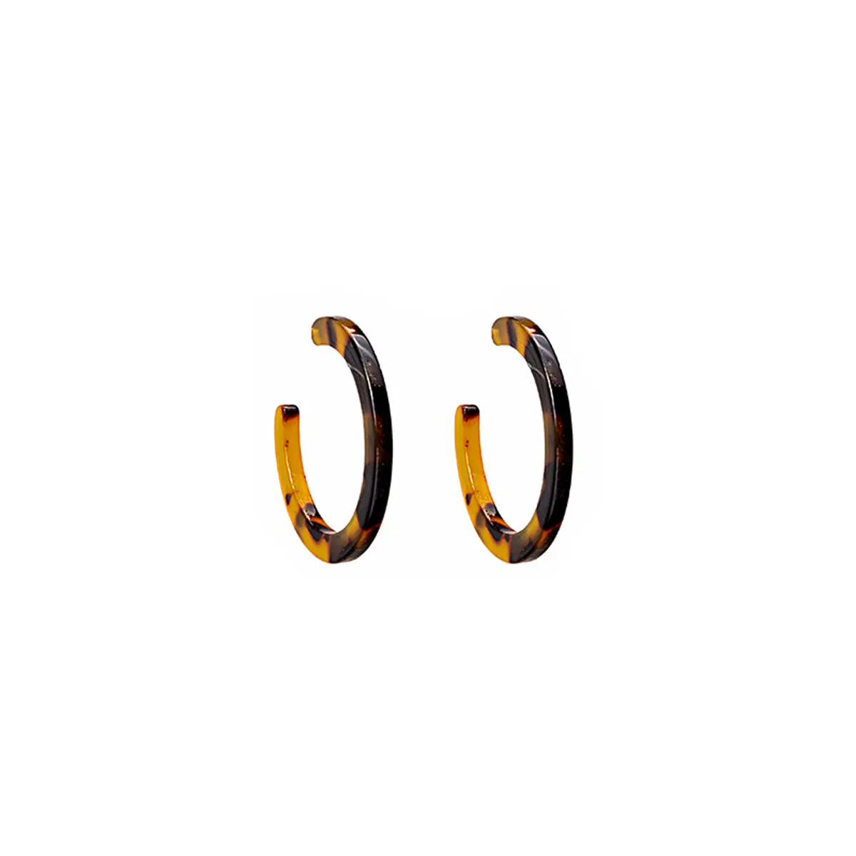 Mottled Brown Hoop Earrings