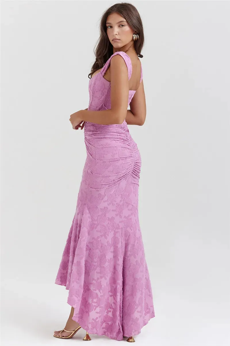 Mozision Off-Shoulder Backless Evening Dress – Purple Sleeveless Bodycon for Unforgettable Parties