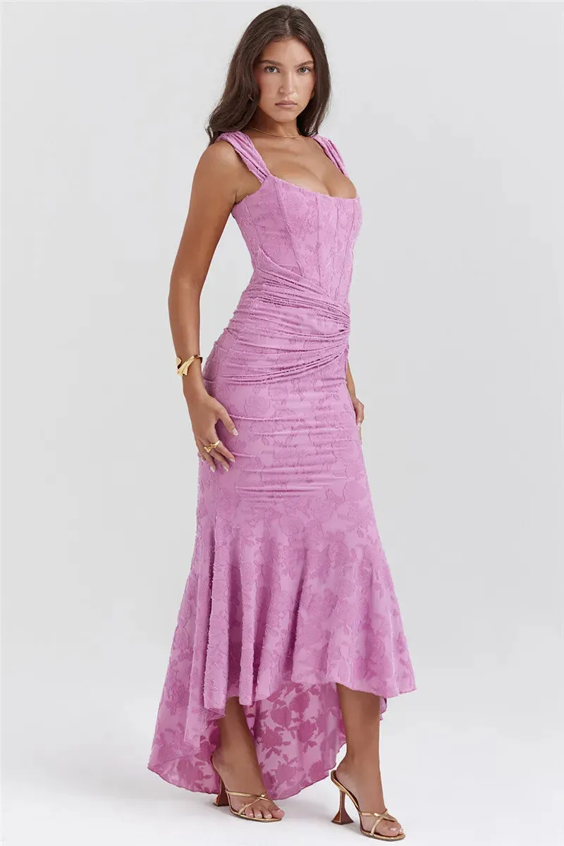 Mozision Off-Shoulder Backless Evening Dress – Purple Sleeveless Bodycon for Unforgettable Parties