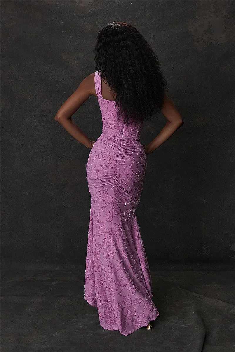 Mozision Off-Shoulder Backless Evening Dress – Purple Sleeveless Bodycon for Unforgettable Parties